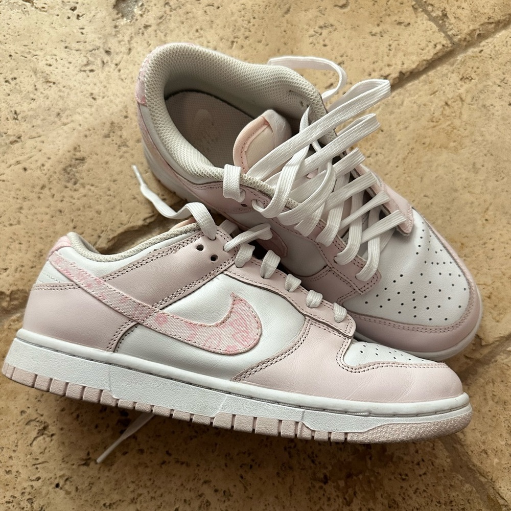 Nike Women's Dunks Soft Pink and White Sneakers